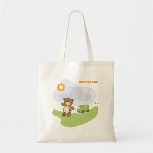 Welcome Baby Bear Tote Bag