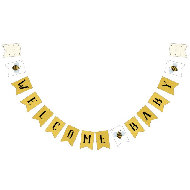 Welcome Baby Bee Baby Shower Bunting banner (All)