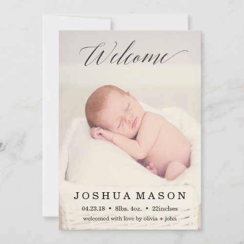 Welcome Baby Birthday Announcement