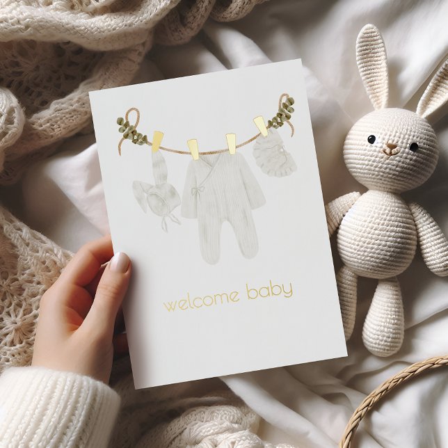 Welcome Baby Boho Foil Congratulations Card (Creator Uploaded)