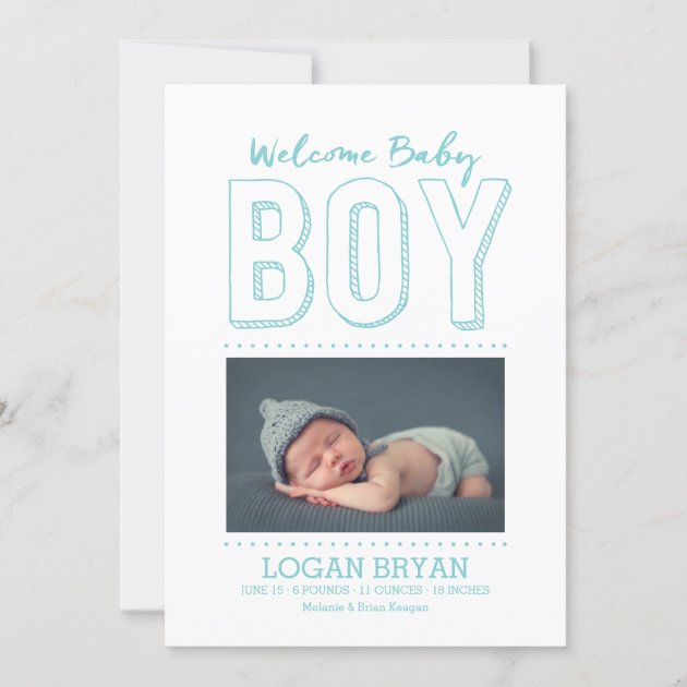 Welcome Baby Boy | Birth Announcement