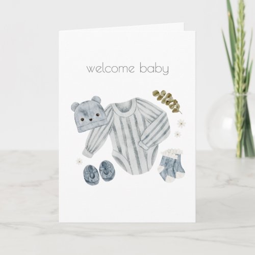 Welcome Baby Boy Boho Congratulations Card