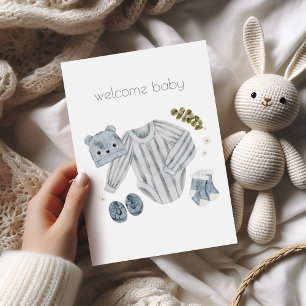 Welcome Baby Boy Boho Congratulations Card