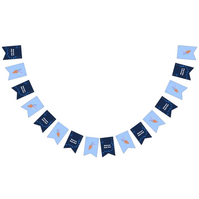 Welcome baby boy bunting flags (All)