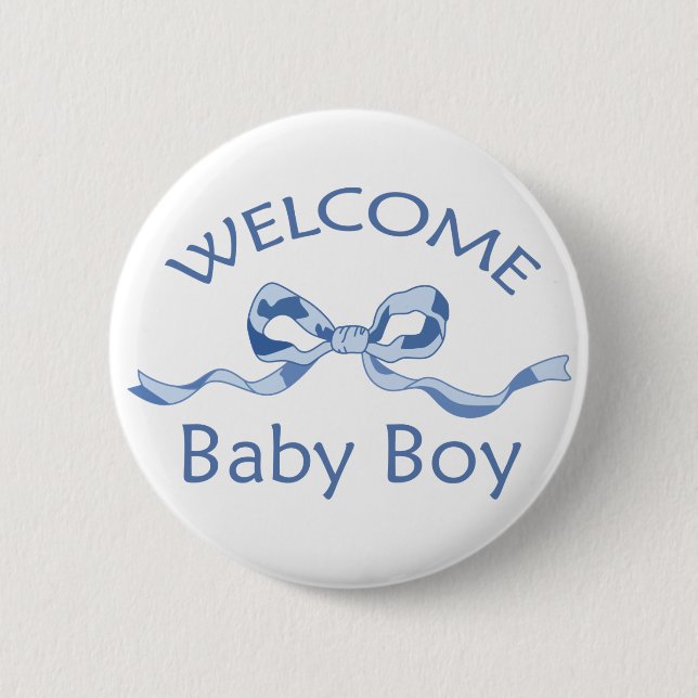 WELCOME BABY BOY BUTTON (Front)