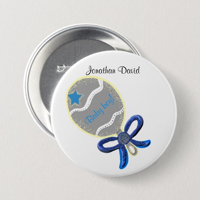 Welcome Baby Boy Button (Front & Back)