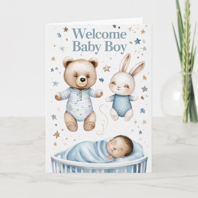 Welcome Baby Boy Card (Front)