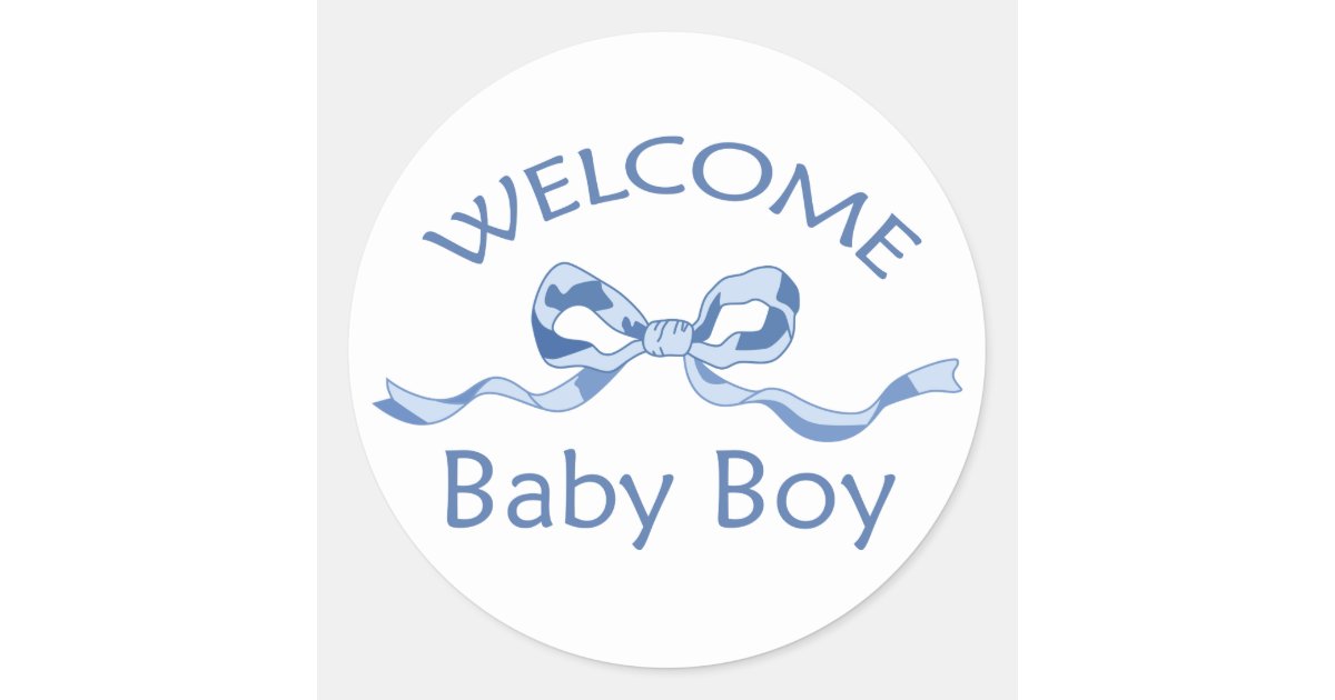 WELCOME BABY BOY CLASSIC ROUND STICKER