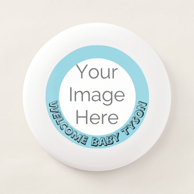 Welcome Baby BOY Custom Frisbee – Blue (Front)