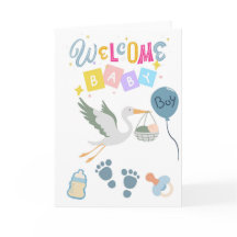 Welcome Baby Boy Greeting Card