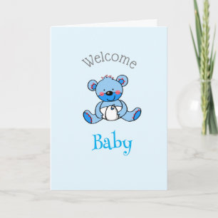 welcome baby boy (personalized) card