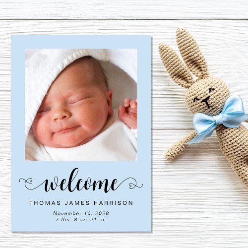 Welcome Baby Boy Photos Birth Announcement