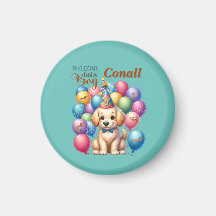 Welcome Baby Boy Puppy Dog and Balloons Design