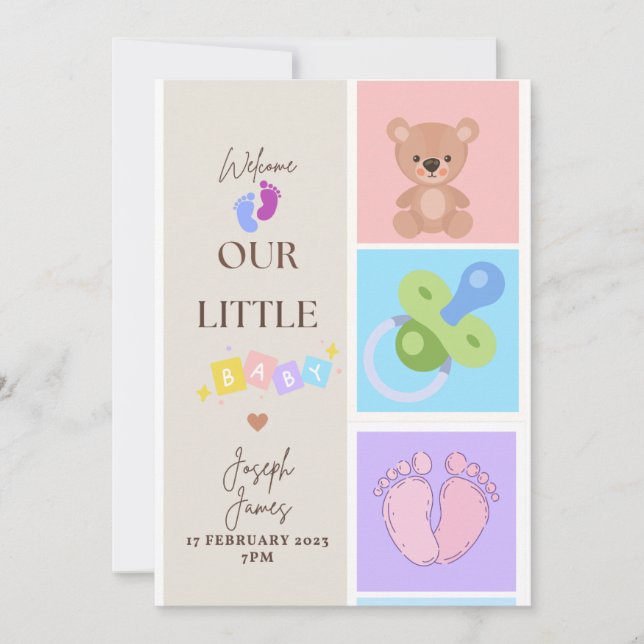 Welcome baby card (Front)