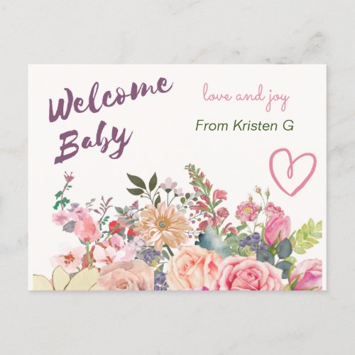 Welcome Baby Card for Baby Gift
