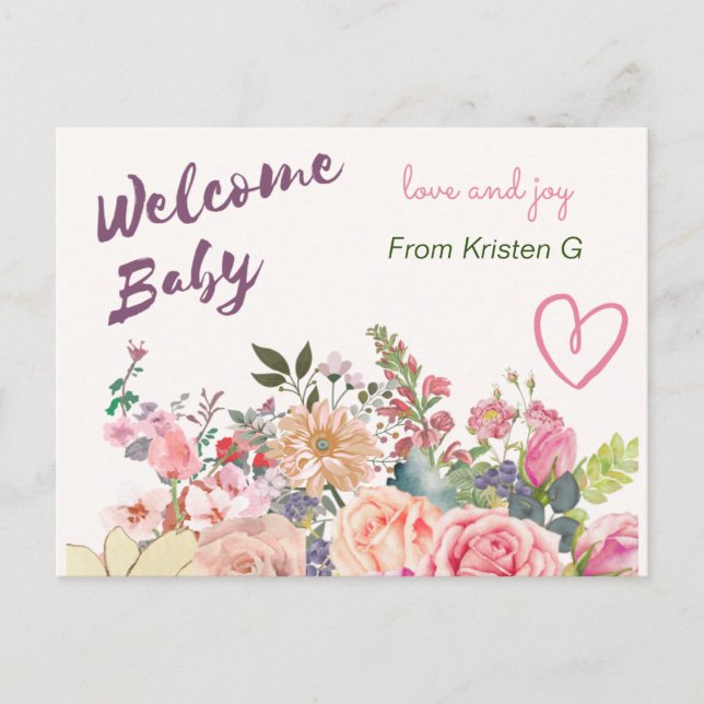 Welcome Baby Card for Baby Gift (Front)