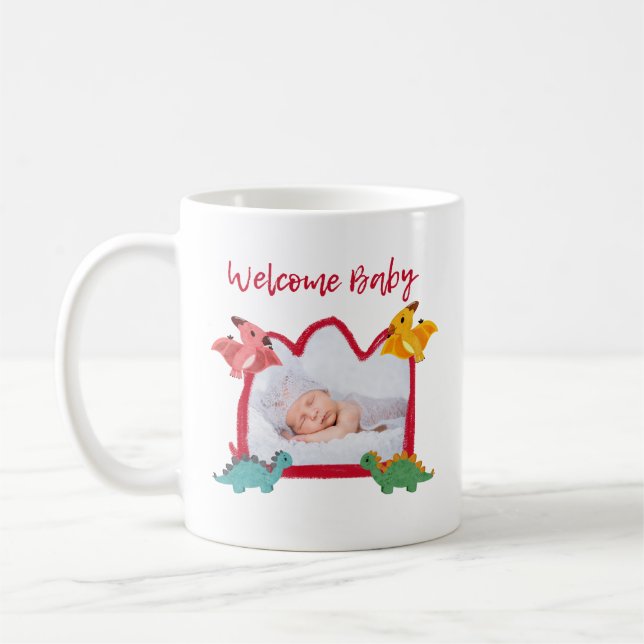 Welcome Baby Cartoon Mug - Perfect Newborn Gift (Left)