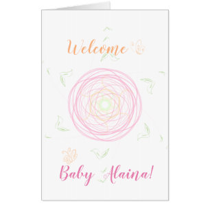 Welcome Baby Customizable Name Cute Big Card