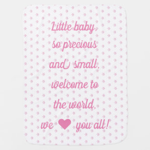 Welcome baby, customize w name, baby shower gift, baby blanket