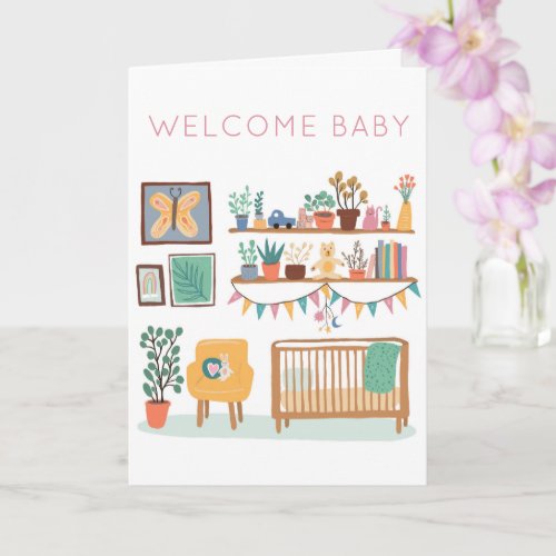 WELCOME BABY Cute Nursery Gender Neutral Congrats Card