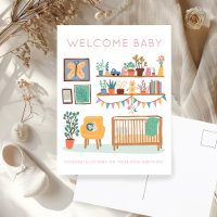WELCOME BABY Cute Nursery Gender Neutral Congrats