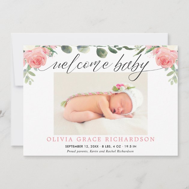 floral birth announcement