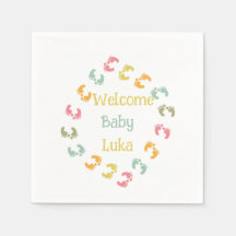 Welcome Baby Feet Personalize Favor Tags
