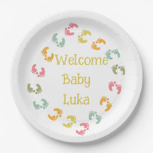 Welcome Baby Feet Personalize Favor Tags