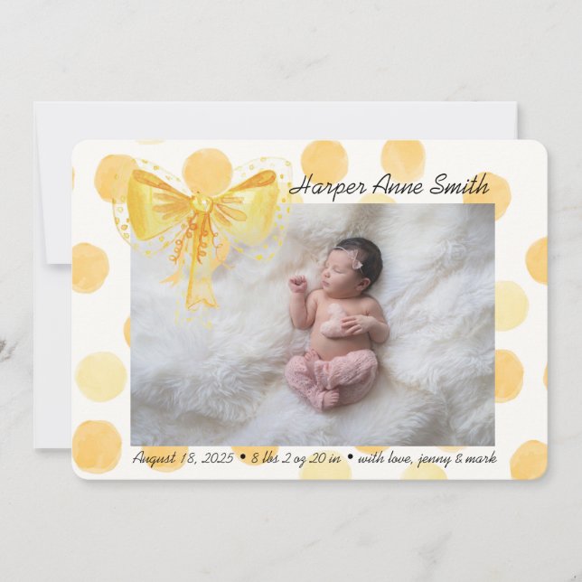 Welcome Baby Girl Announcement (Front)