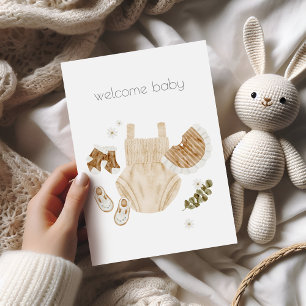 Welcome Baby Girl Boho Congratulations Card