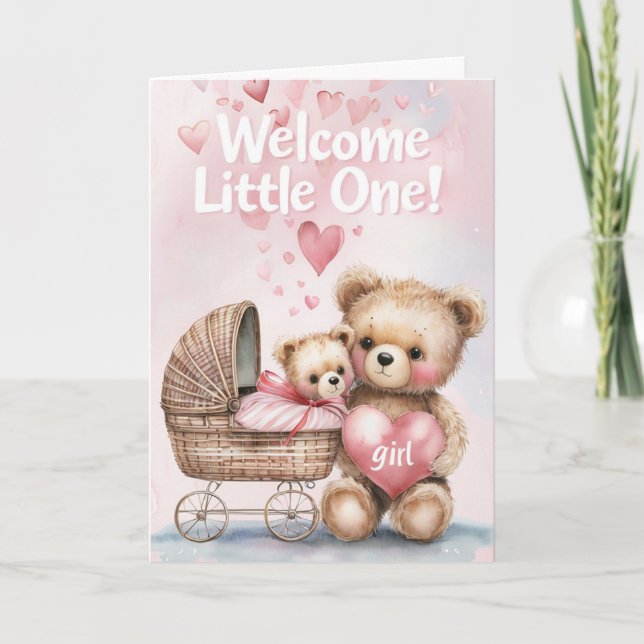 Welcome Baby Girl Card (Front)
