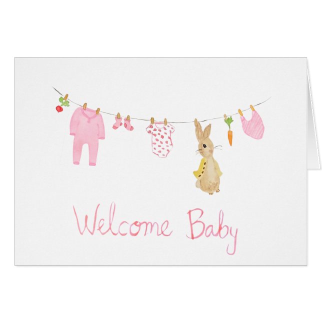 welcome baby girl cards (Front Horizontal)