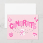 Welcome Baby Girl - Congrats Card (Front/Back)