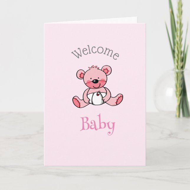 welcome baby girl (personalized) card (Front)