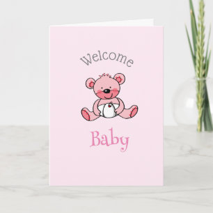 welcome baby girl (personalized) card