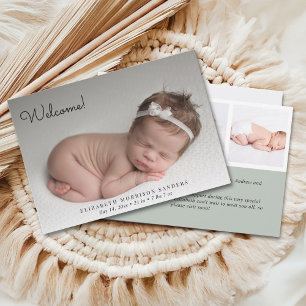 Welcome! Baby Girl Photos Background Customizable Invitation