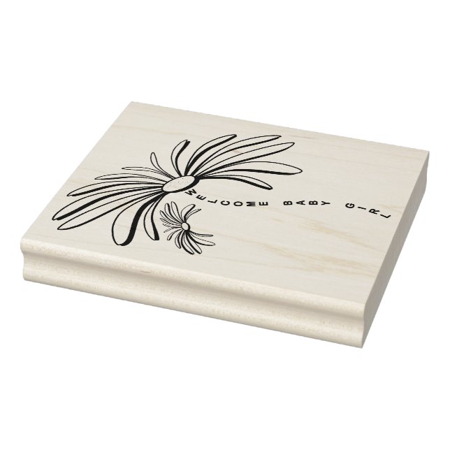 Welcome Baby Girl Rubber Stamp (Stamp)