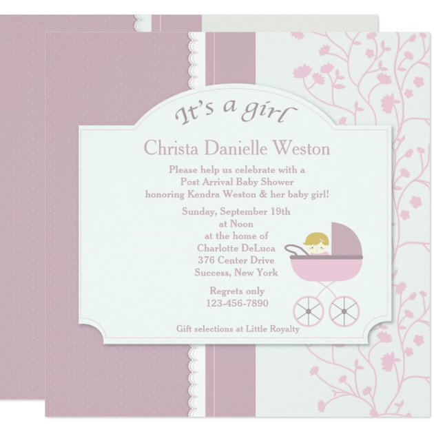 Welcome Baby Girl Shower Invitation