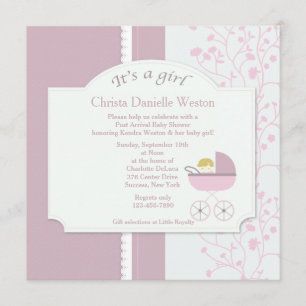Welcome Baby Girl Shower Invitation