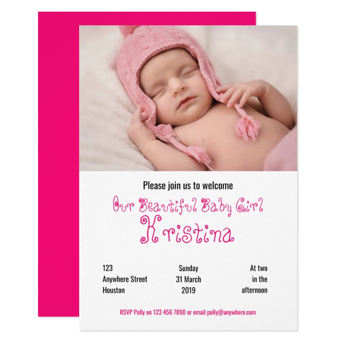 welcome baby girl invitations