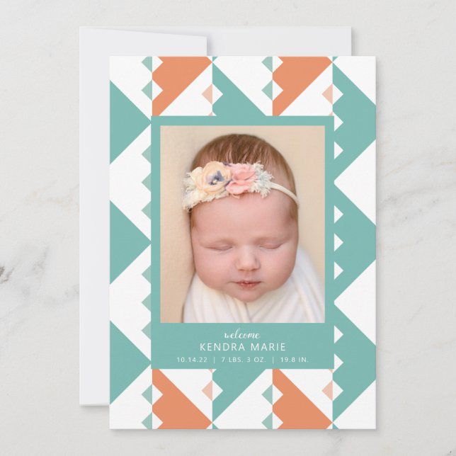 WELCOME BABY | Modern Shape Birth Announcement (Front)