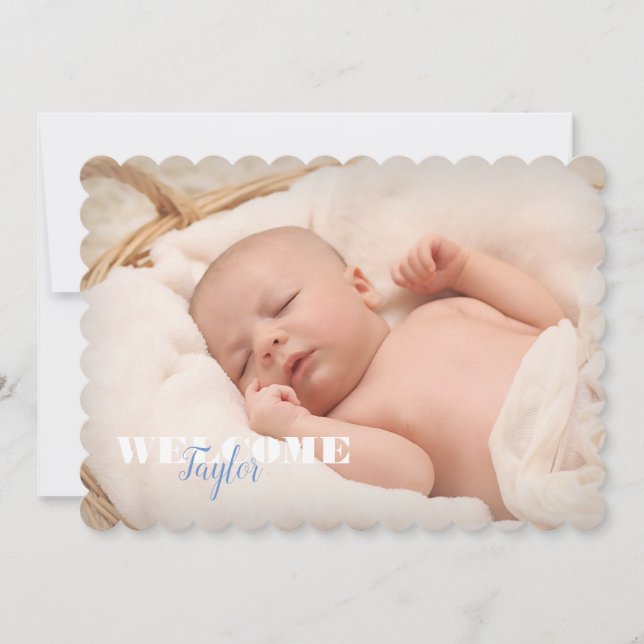 Welcome Baby Name Photo ... New Baby Announcement (Front)