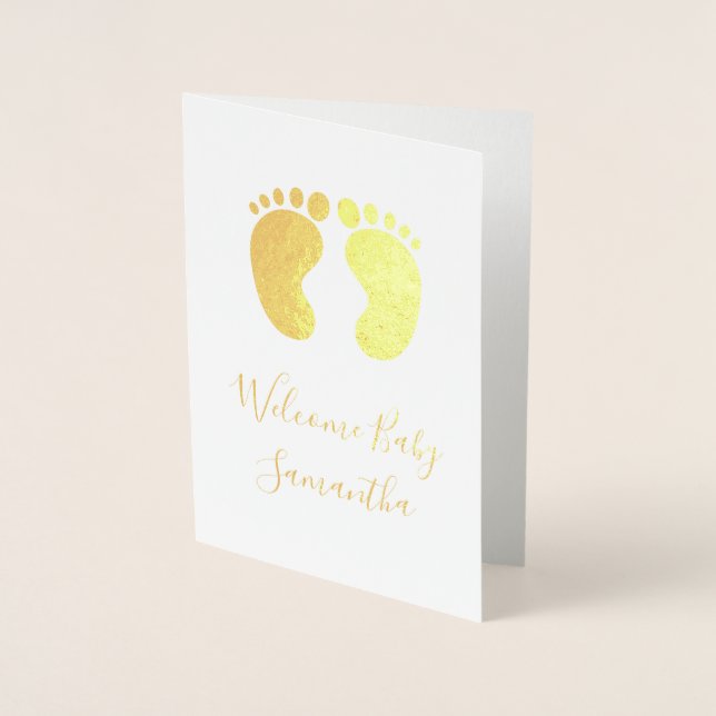 Welcome baby Personalized Name Foil Card (Front)