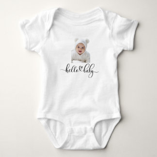 Welcome Baby Personalized Photo Bodysuit