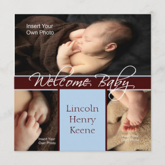 Welcome Baby Photo Birth Announcement