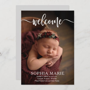 Welcome Baby Photo Birth Announcements