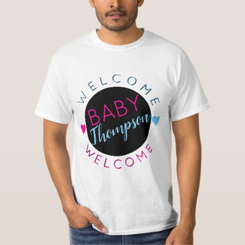 Welcome Baby Pink  Blue Team Wheels T_Shirt
