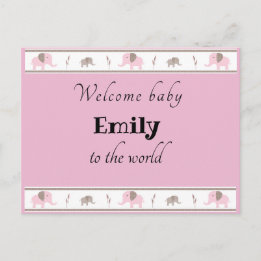 Welcome baby postcard