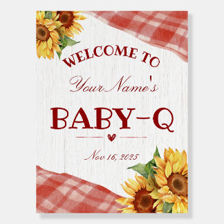 Welcome Baby-Q Theme Baby Shower Sign