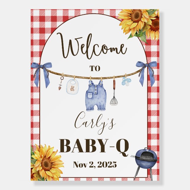 Welcome Baby-Q Theme Sign (Front)
